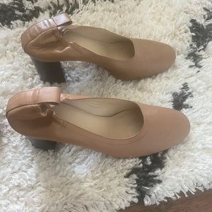 Everlane leather block heel pumps